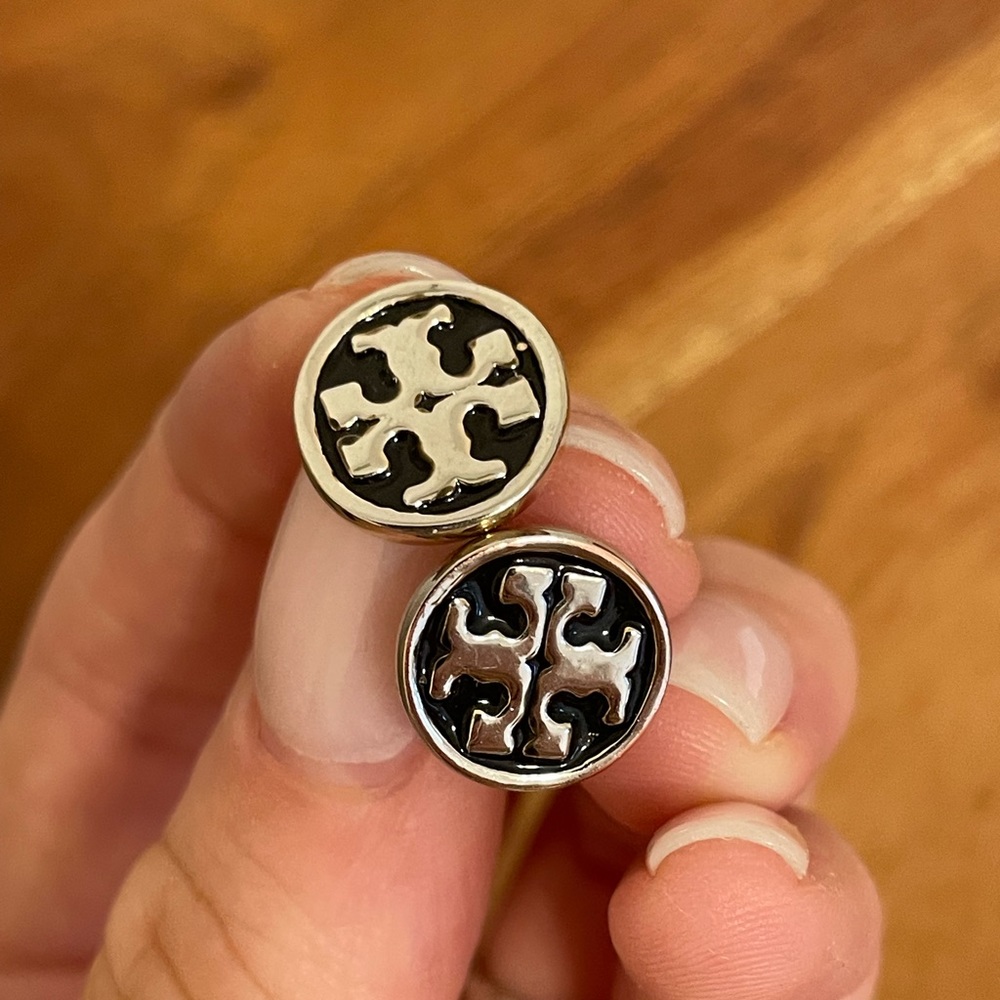 Tory Burch Black and Gold Stud Earrings
